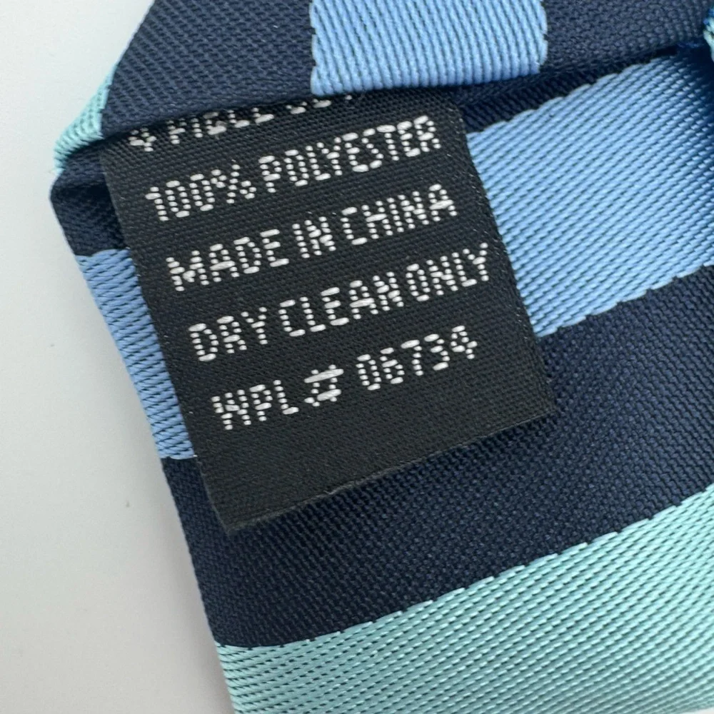 Boys Clip on dressy neck tie striped blue classic wedding outfit kids size